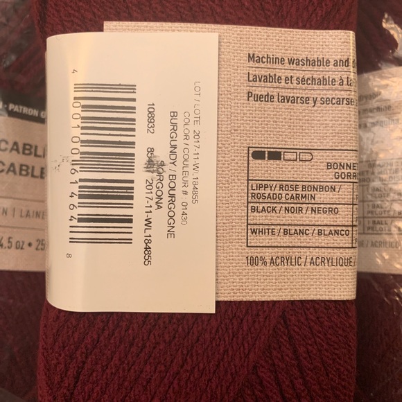 NWT Loops & Threads Impeccable Yarn 4.5oz pack of 3 wine ❤️ navy blue green - Picture 11 of 16